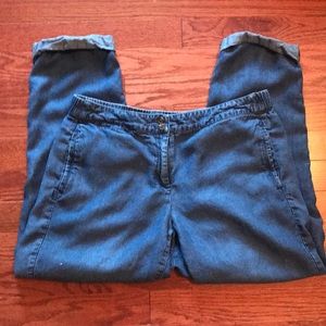 J.Jill Denim Cuffed Jeans 8P Tencel Linen Blend
